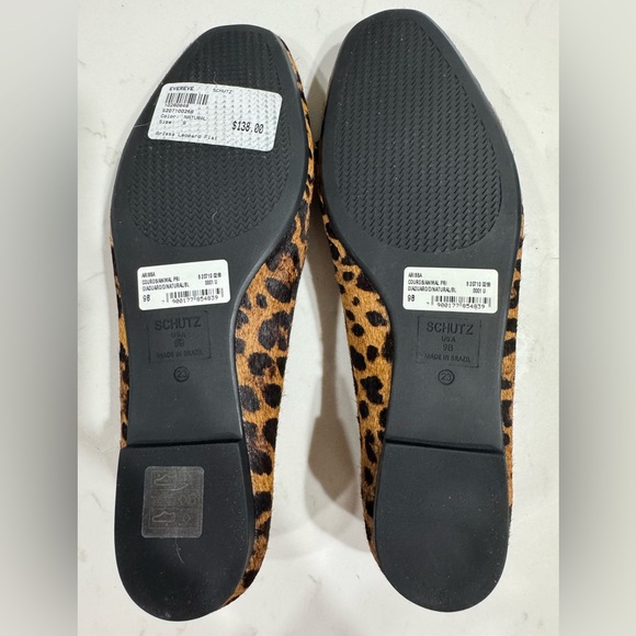 SCHUTZ Animal Print Flats with Black Accents. Only worn once - Picture 7 of 9